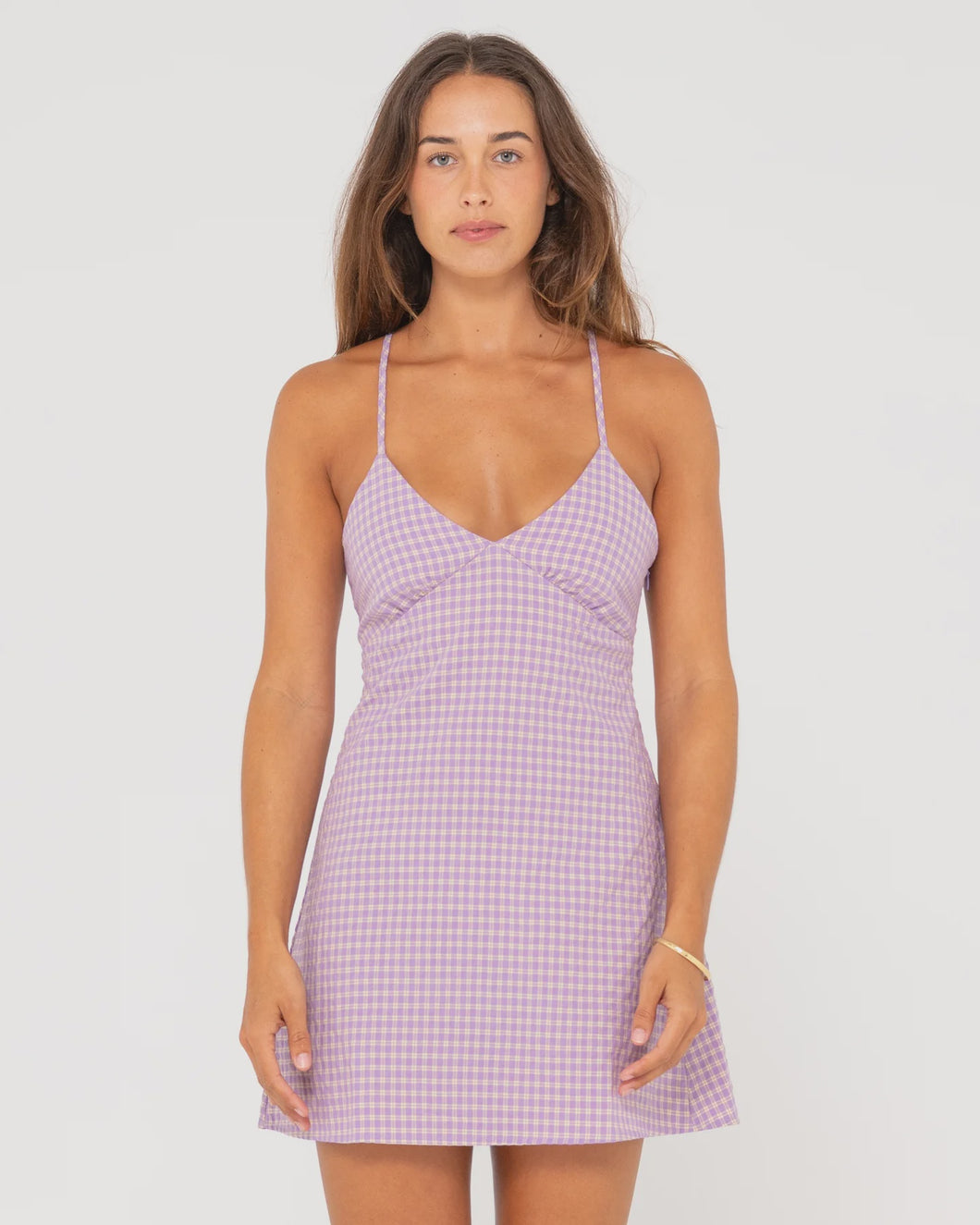 Rusty Checked Out Mini Dress - Purple Nights