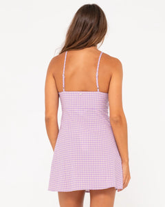 Rusty Checked Out Mini Dress - Purple Nights