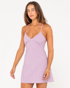 Rusty Checked Out Mini Dress - Purple Nights