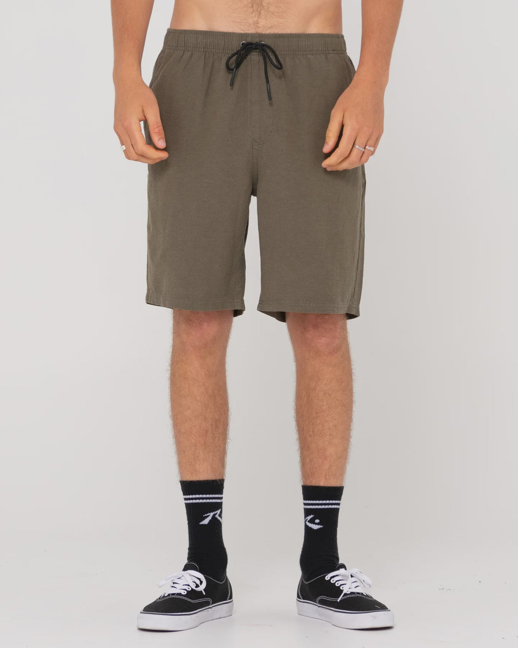 Rusty Overtone Linen Elastic Short -  Savanna