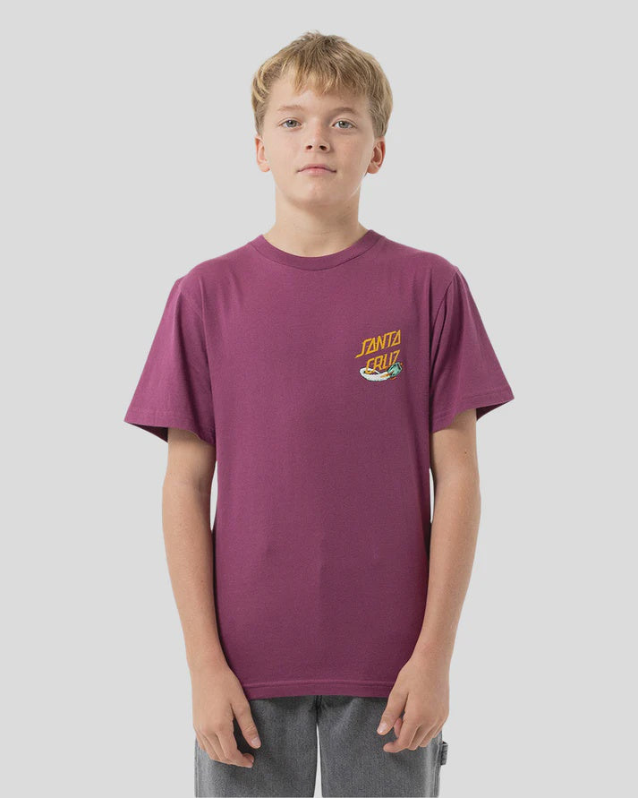 Santa Cruz Space Dot Rocket Tee (8-12) - Maroon