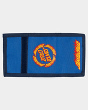 Load image into Gallery viewer, Santa Cruz Flame Ringed Dot Velcro Wallet - Blue
