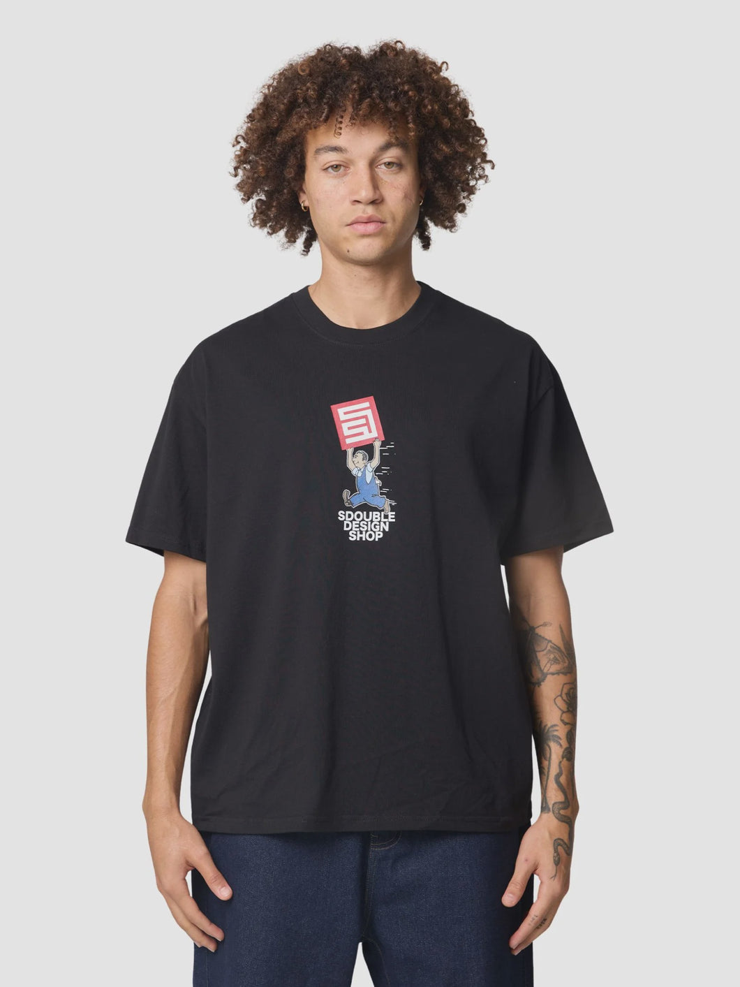 S Double Overalls Tee - Black