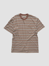 Load image into Gallery viewer, S Double Stripe Pocket Tee - Chocolate
