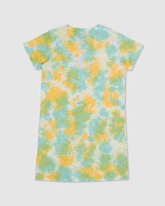 Santa Cruz MFG Dot Mono Front Tee Dress - Light Green Tie Dye