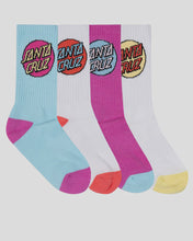 Load image into Gallery viewer, Santa Cruz Other Dot Crew Sock 4 Pack - Aqua-Pink-White
