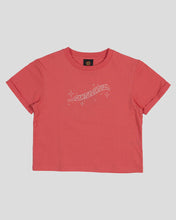 Load image into Gallery viewer, Santa Cruz Winged Moon Strip Centre Short Sleeve Crop tee - Rose
