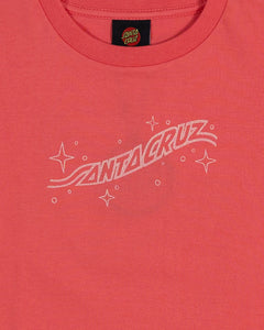 Santa Cruz Winged Moon Strip Centre Short Sleeve Crop tee - Rose