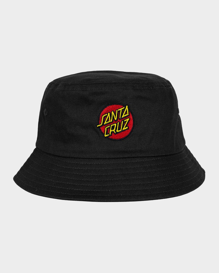 Santa Cruz Adults Classic Dot Patch Bucket Hat - Black