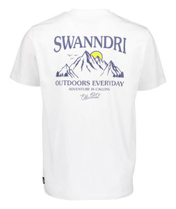 Swanndri Calling Printed T-Shirt - White/Navy/Amber