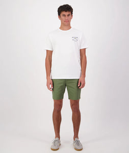 Swanndri Calling Printed T-Shirt - White/Navy/Amber
