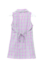 Load image into Gallery viewer, Stussy Check Tie Back Dress - Orchid
