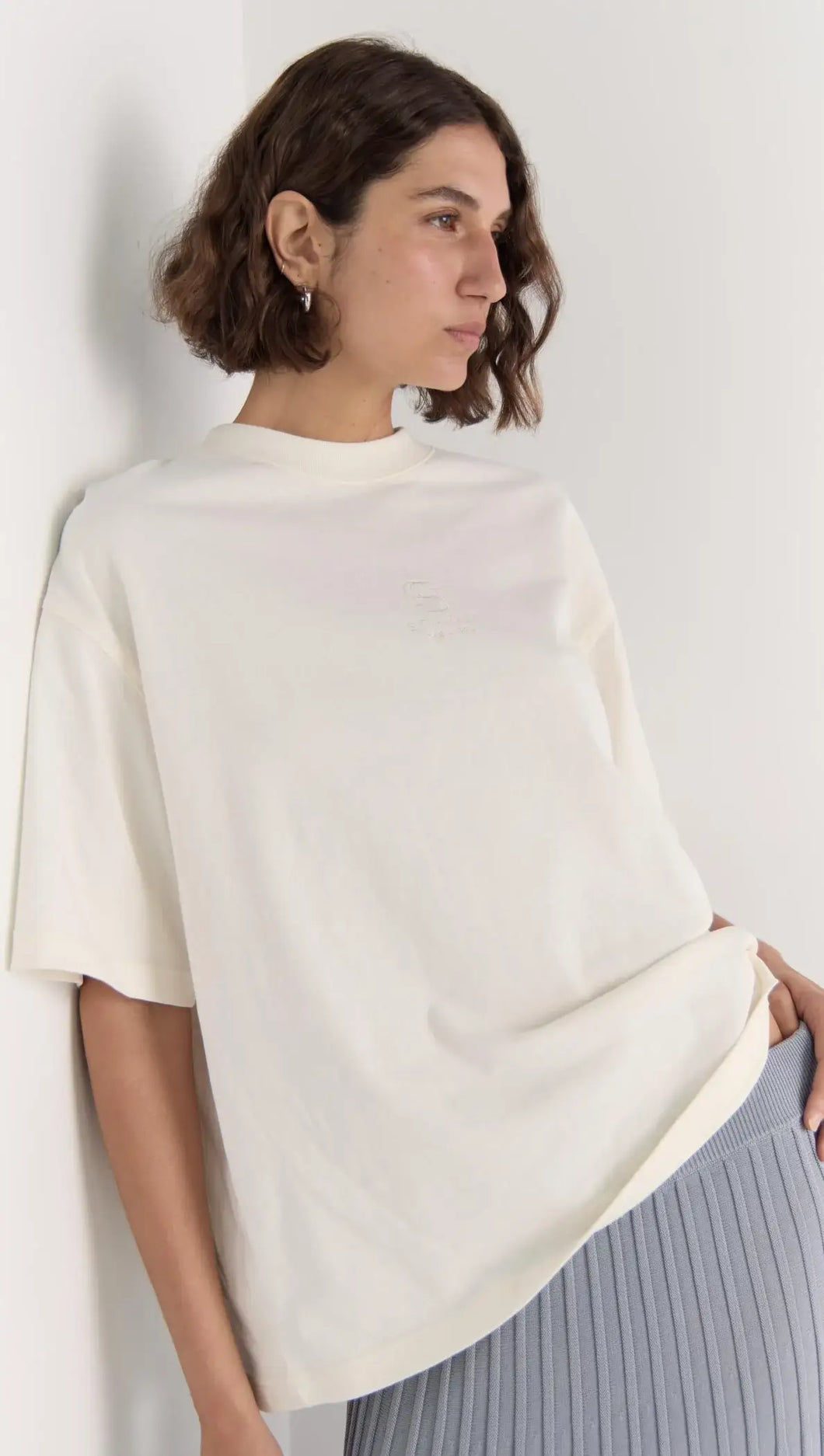 Staple the Label Staple Embroidery Tee - White