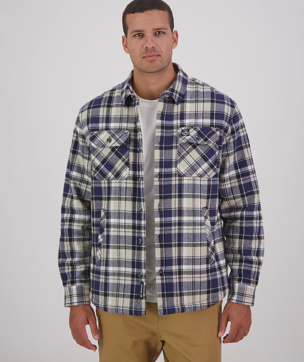 Swanndri Morven Sherpa L/S Shirt - Navy/Horizon Grey