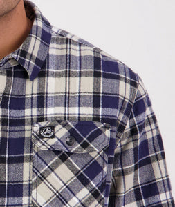 Swanndri Morven Sherpa L/S Shirt - Navy/Horizon Grey