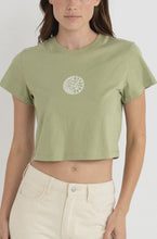 Load image into Gallery viewer, Rhythm Sun Crop Crew Tee - Sage
