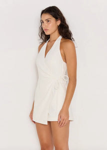MINKPINK Atlas Denim Playsuit - White