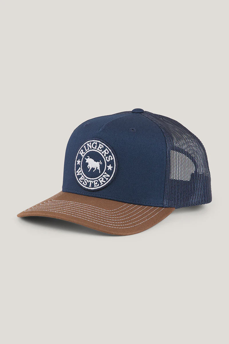 Ringers Western Signature Bull trucker Cap - Navy/Chocolate