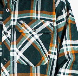 Swanndri Full Button Egmont Brushed Cotton Shirt - Deep Green