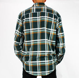 Swanndri Full Button Egmont Brushed Cotton Shirt - Deep Green
