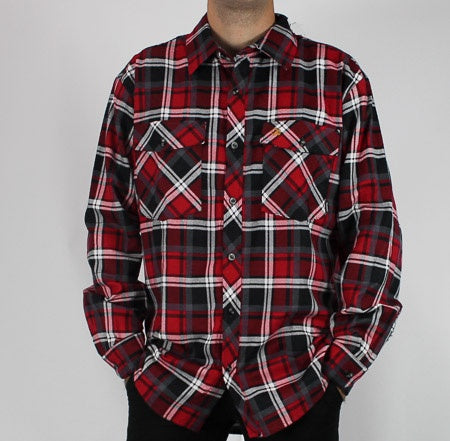 Swanndri Full Button Egmont Brushed Cotton Shirt - Oxblood
