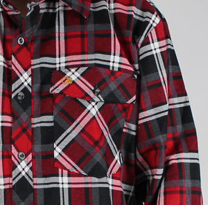 Swanndri Full Button Egmont Brushed Cotton Shirt - Oxblood