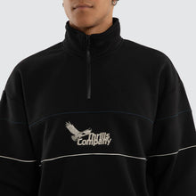 Load image into Gallery viewer, Thrills Between Chaos And Calm Quarter Zip Fleece - Black
