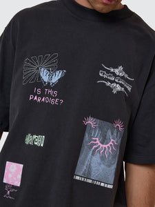 Thrills Transmission Box Fit Oversize Short Tee - Washed Black