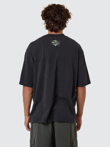 Thrills Transmission Box Fit Oversize Short Tee - Washed Black