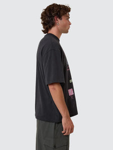 Thrills Transmission Box Fit Oversize Short Tee - Washed Black