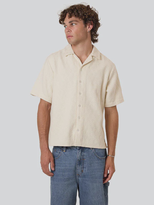 Thrills Vanished Short Bowling Shirt - Heritage White