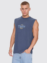 Load image into Gallery viewer, Thrills Twist Off Merch Muscle Tee - Heritage Navy
