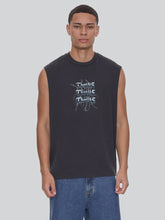Load image into Gallery viewer, Thrills Run for The Hills Box Fit Oversize Muscle Tee - Washed Black
