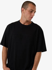 Thrills Roosevelt Emboss Oversize Fit Tee - Black