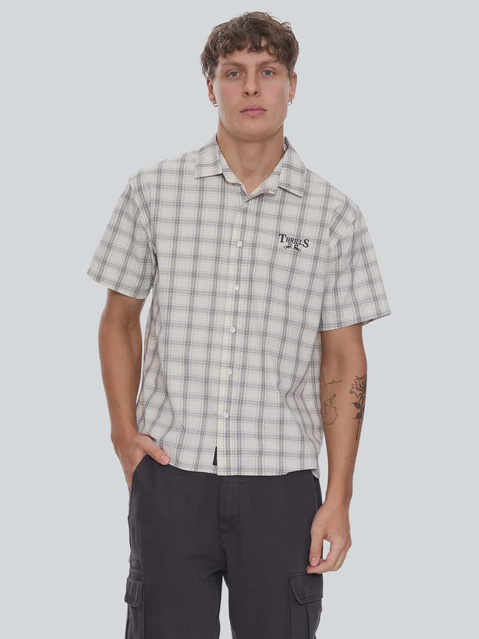Thrills Touch The Sky Check S/S Shirt - Heritage White