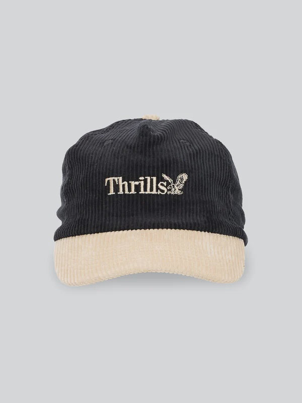 Thrills Workwear 5 Panel Cap - Black/Green Sheen