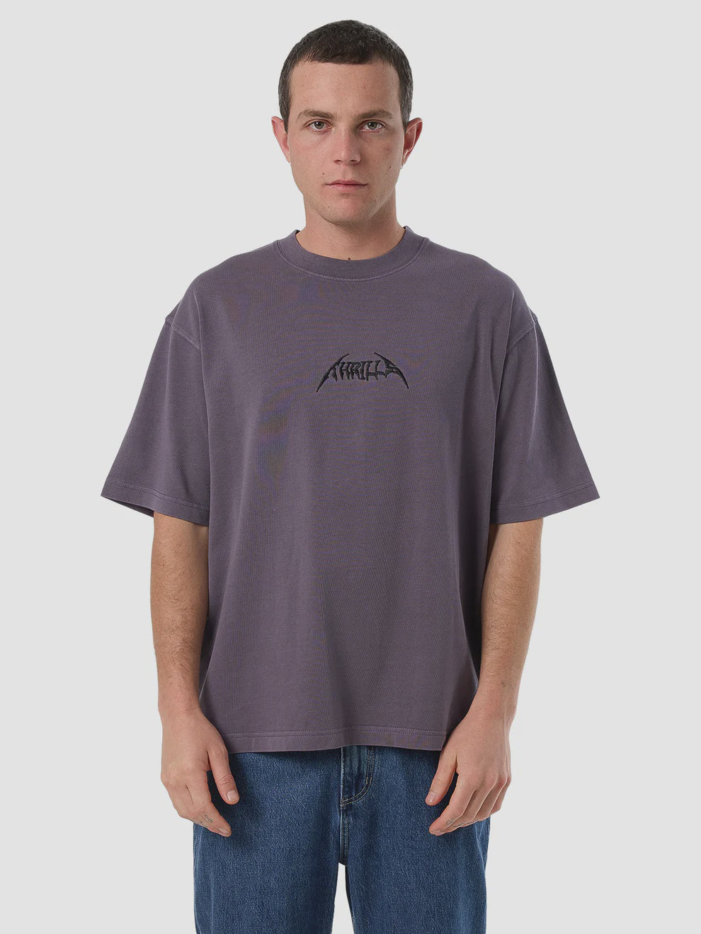 Thrills Limitless Mind Embro Box Fit Oversize Short Tee - Purple Ash