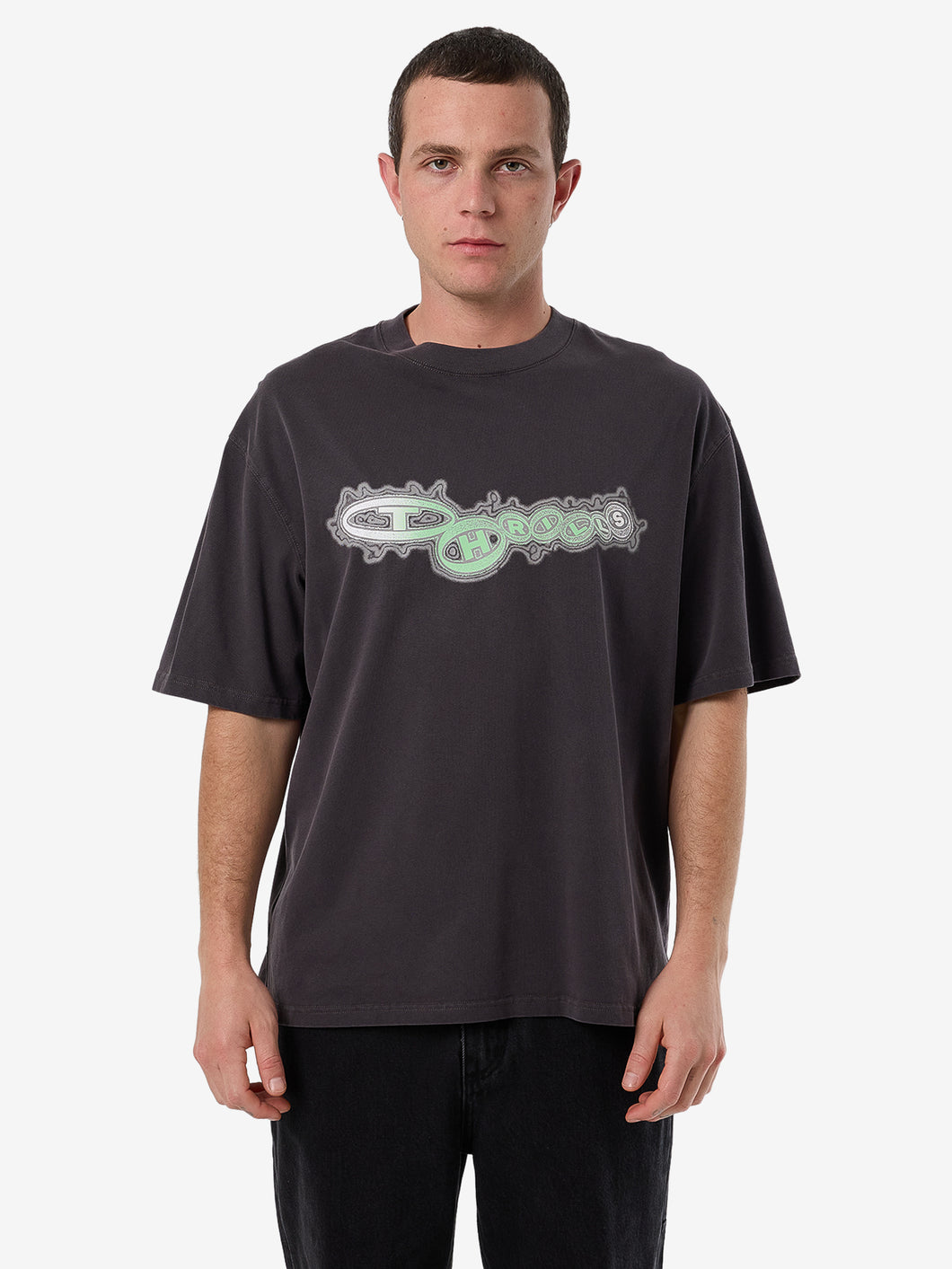 Thrills Nocturnal Box Fit Oversize Tee - Dark Charcoal