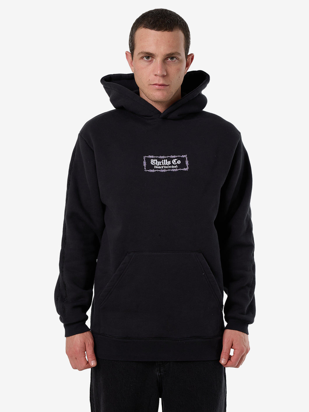 Thrills Lighten Up Slouch Pull On Hoodie - Twilight Black