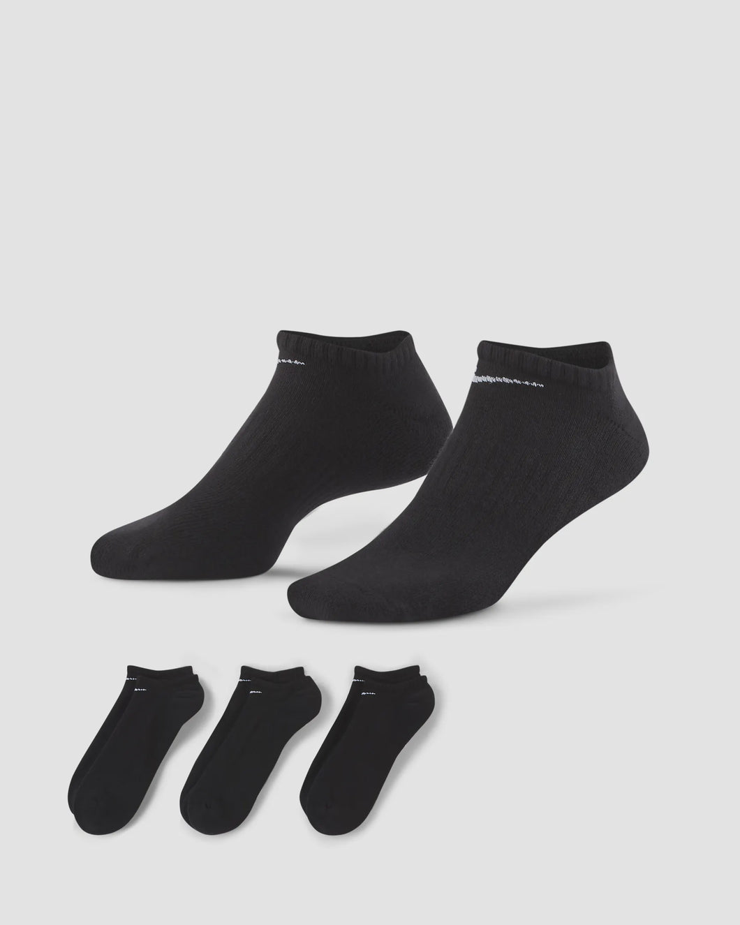Nike Everyday Cushioned Training No-Show Socks (3 Pack) - Black