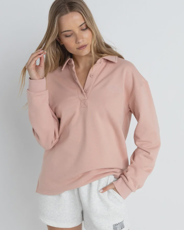 Rhythm Collared Fleece - Dusty Pink