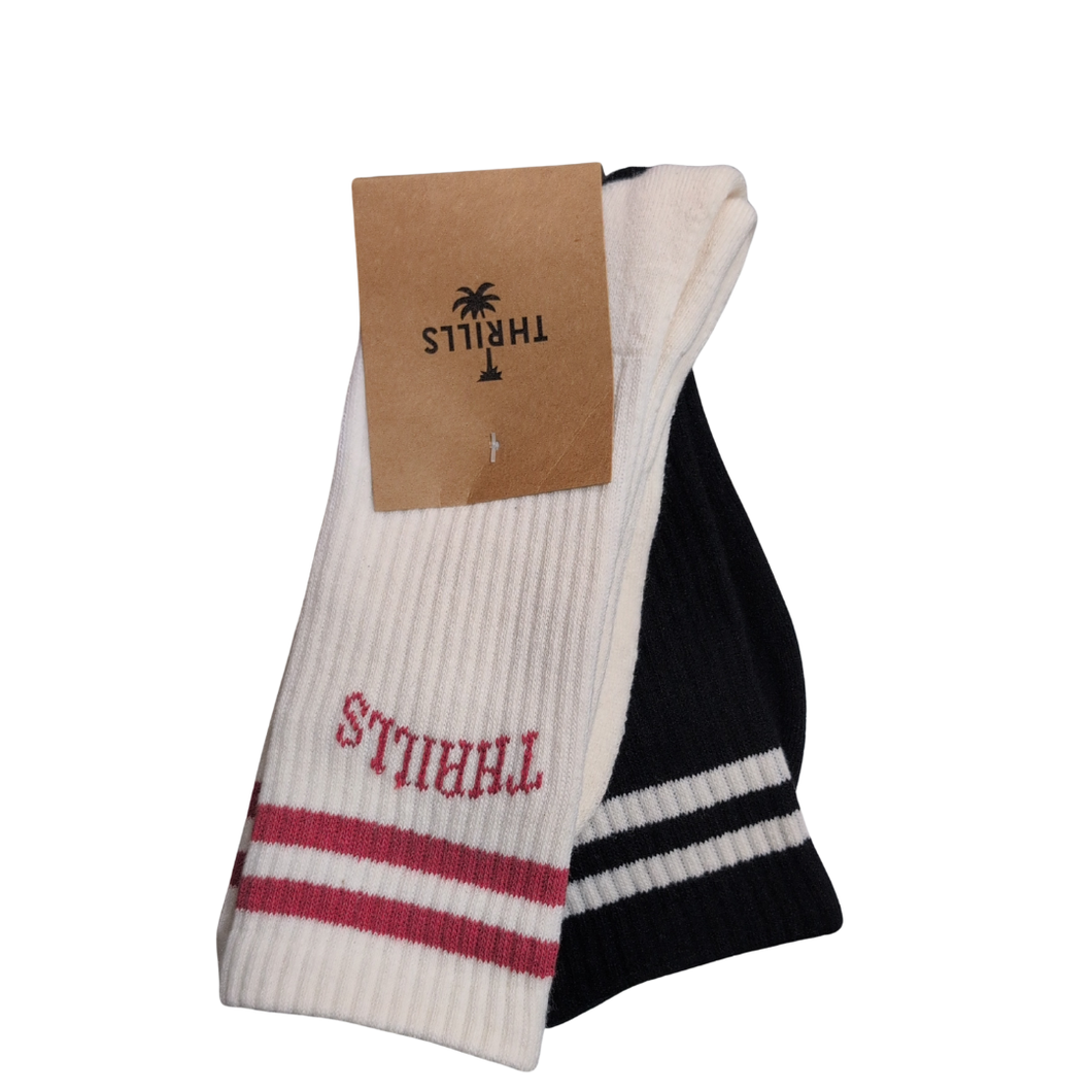 Thrills Stadium 2 Pack Sock - Heritage White/Black