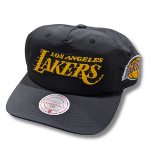Mitchell & Ness Lakers Nylon Stacked Origin Cap - Black