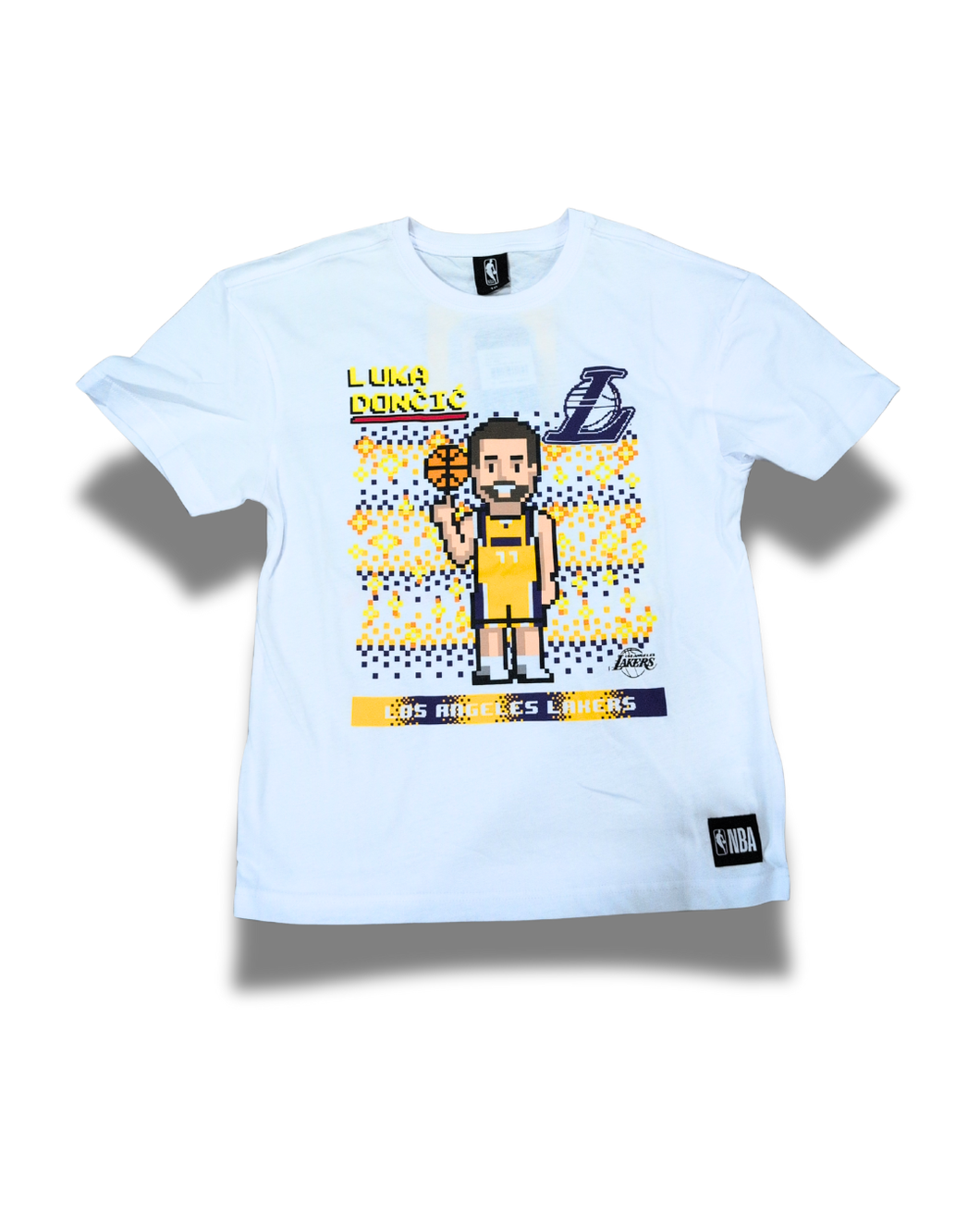 NBA Essentials 8bit Player Doncic Lakers Tee - Optic White