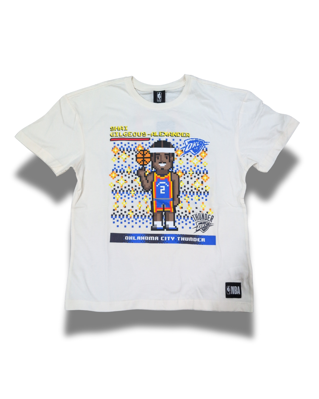 NBA Essentials 8bit Player SGA Thunder Tee - Oat