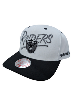 Mitchell & Ness Raiders Blaze Script Hat - White/Black