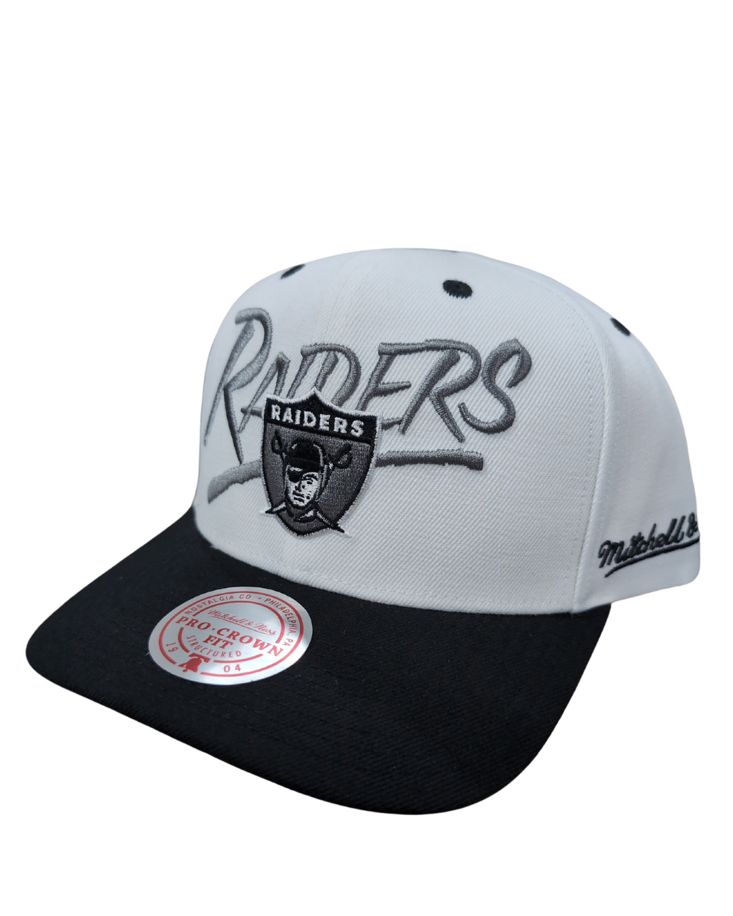 Mitchell & Ness Raiders Blaze Script Hat - White/Black