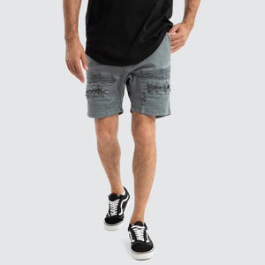 Nena & Pasadena Viper Denim Short  - Iron Gate