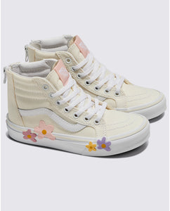 Vans Kids Sk8-Hi Zip Shoe - Egret/Flower