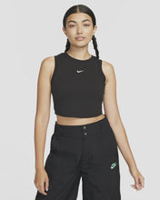 Load image into Gallery viewer, Nike  Sportswear Chill Knit Tight Cropped Mini-Rib Tank Top - Black
